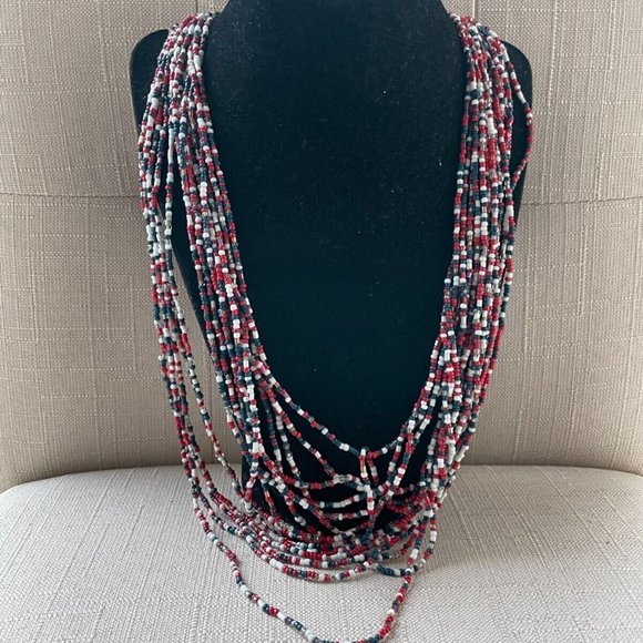 Women Necklace Multi Color Beads Multu Layer Statement Jewelry Necklace - Picture 6 of 9